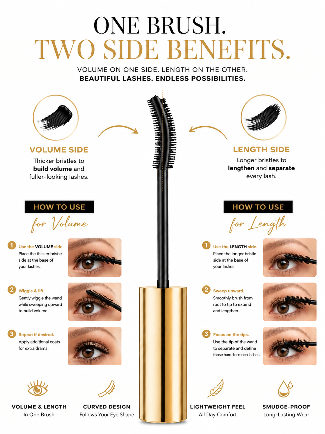 Luxe Volume Mascara in Brushed Gold Tube